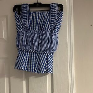 Copper Key Blue and White Gingham Skirt Set